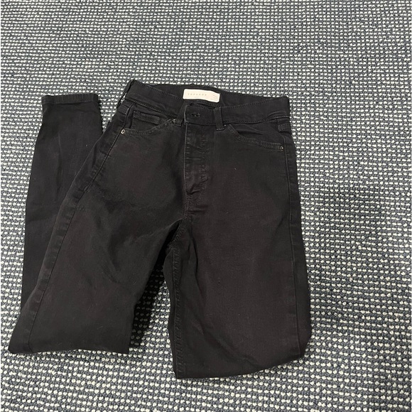 TOPSHOP black high rise skinny jeans - Picture 2 of 4